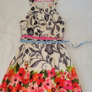 Eliza J Size 2 Tea-Length Floral Sheath Dress